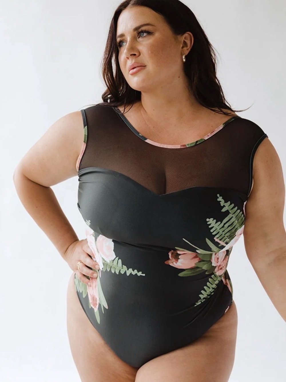 ALBION The Maria One-Piece, Carolina floral swimsuit size large.